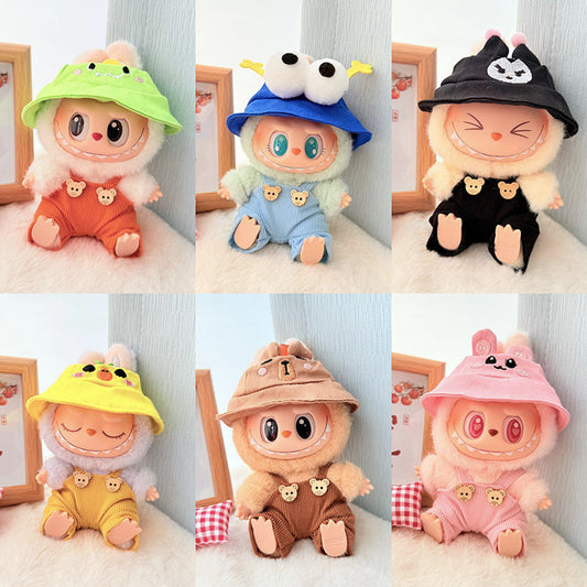 [Clothes only] First and second generation keychain Labubu clothes pendant Labubu cloth overalls Animal hat set