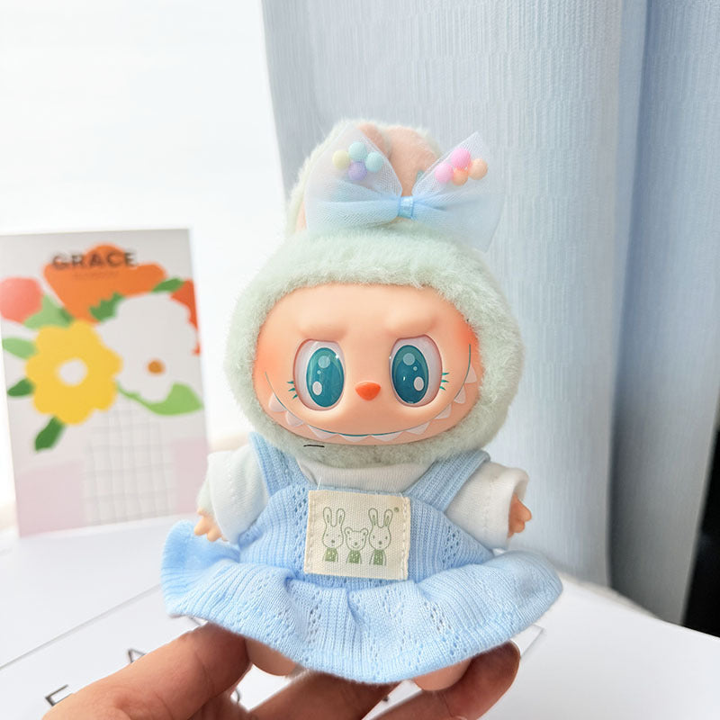 [Clothes only] 17cm Labubuwa clothes LABUBU blind box sitting party one, two, three generations of gold and purple joy clothes