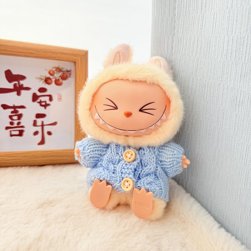 [Clothes only] One, two and three generations of keychains Labubu clothes pendant Labubu baby clothes knitted sweater hat set