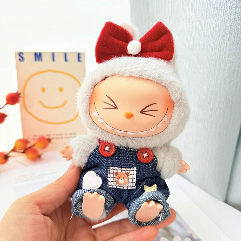[Clothes only] 17cm Labubuwa clothes LABUBU blind box sitting party one, two, three generations of gold and purple joy clothes