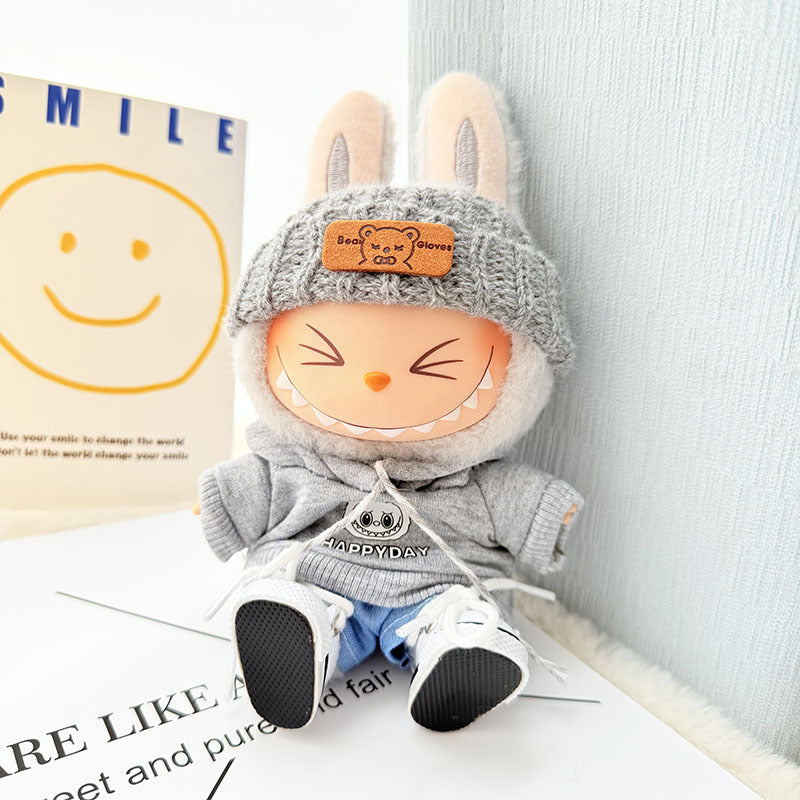 [Clothes only] First and second generation keychain Labubu clothes pendant Labubu baby clothes hooded sweater hat set