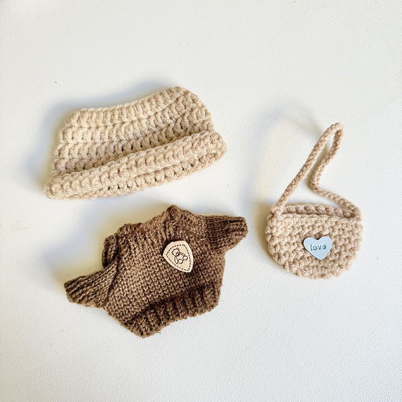 [Clothes only] One, two and three generations of keychains Labubu clothes pendant Labubu sweater headband Japanese three-piece set Moe