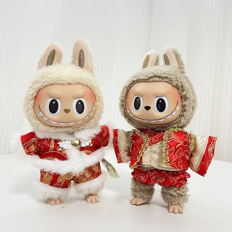 [Clothes only] 15cm pendant Labubu cloth for the New Year's set labubu keychain doll clothes cute
