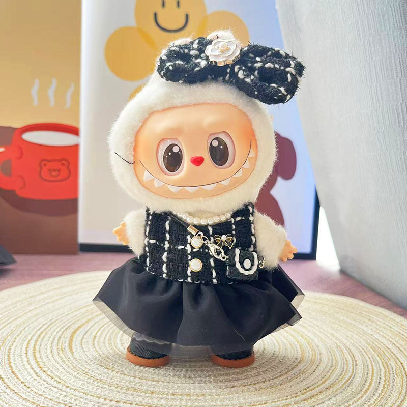 [Clothes only] First and second generation keychain Labubu clothes pendant Labubu pearl style small fragrant skirt women