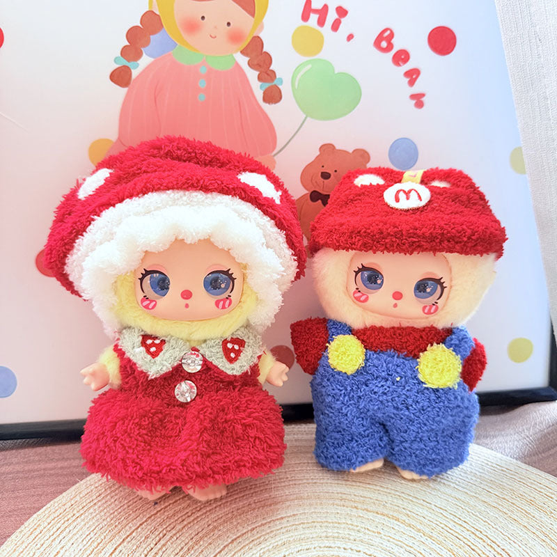 [Clothes only] First and second generation keychain Labubu clothes pendant Labubu baby clothes Mario mushroom princess cute