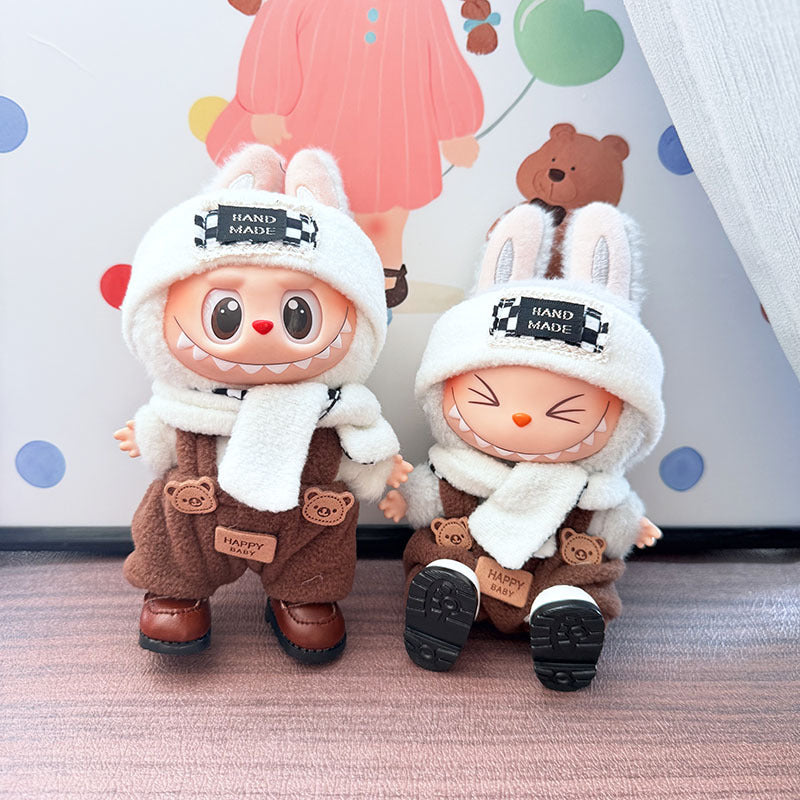 [Clothes only] First/second generation Labubu clothes pendant Labubu sitting party baby clothes bear plaid style clothes