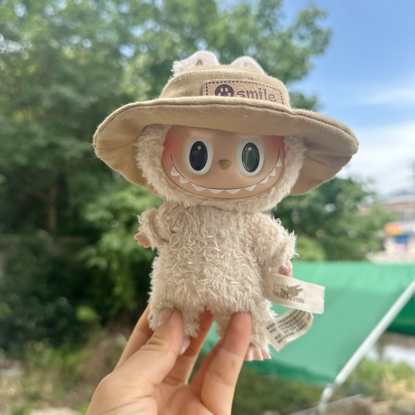 [Clothes only] 17cm blind box Labubu pendant baby clothes small animal hat Labubu trendy bucket hat accessories