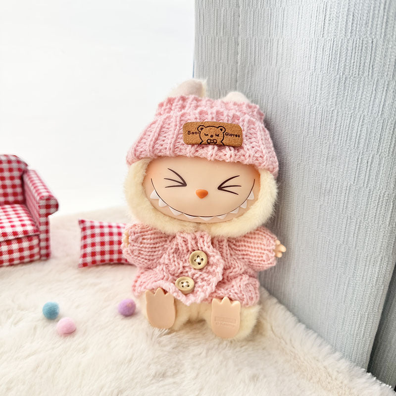 [Clothes only] First and second generation Labubu clothes pendant Labubu sitting party baby clothes wooden button sweater camera clothes