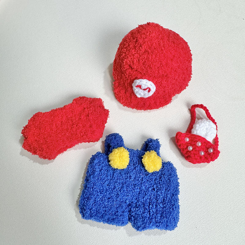 [Clothes only] First and second-generation Labubu clothes pendant Labubu cloth for pure handmade mushroom satchel set cute