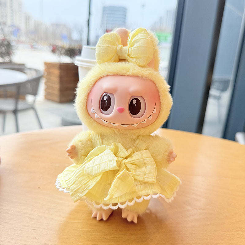[Clothes only] First and second generation keychain Labubu clothes pendant Labub black fragrant camellia skirt straw hat
