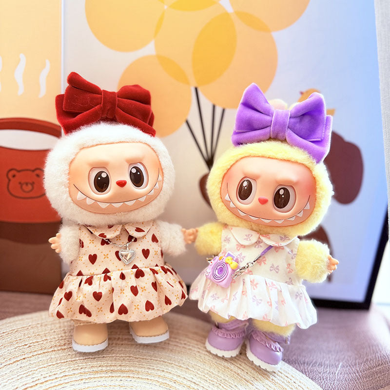 [Clothes only] One, two and three generations Labubu clothes pendant Labubu sitting baby clothes sweet heart dress