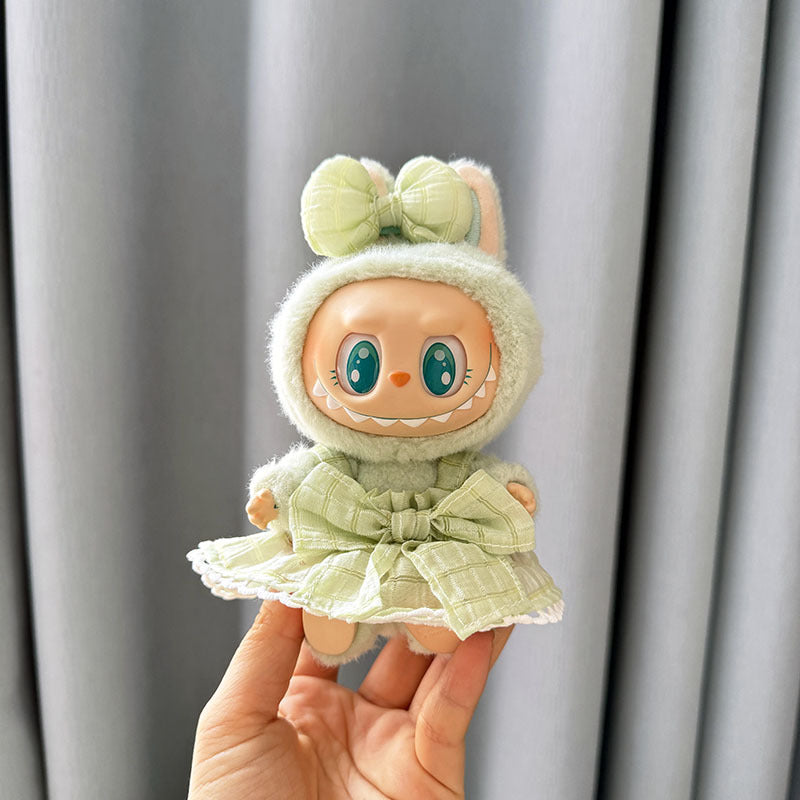 [Clothes only] First and second generation keychain Labubu clothes pendant Labubu baby clothes dress pearl hair accessories