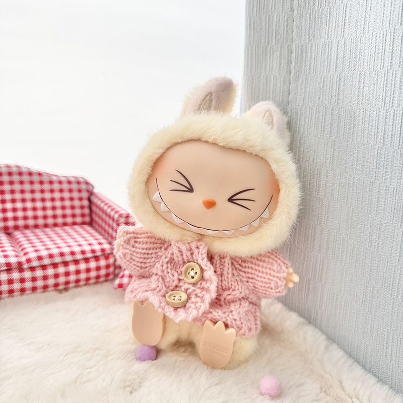 [Clothes only] First and second generation Labubu clothes pendant Labubu sitting party baby clothes wooden button sweater camera clothes
