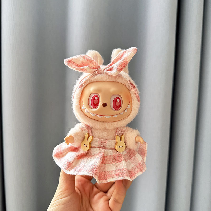[Clothes only] First and second generation keychain Labubu clothes pendant Labubu baby clothes dress pearl hair accessories