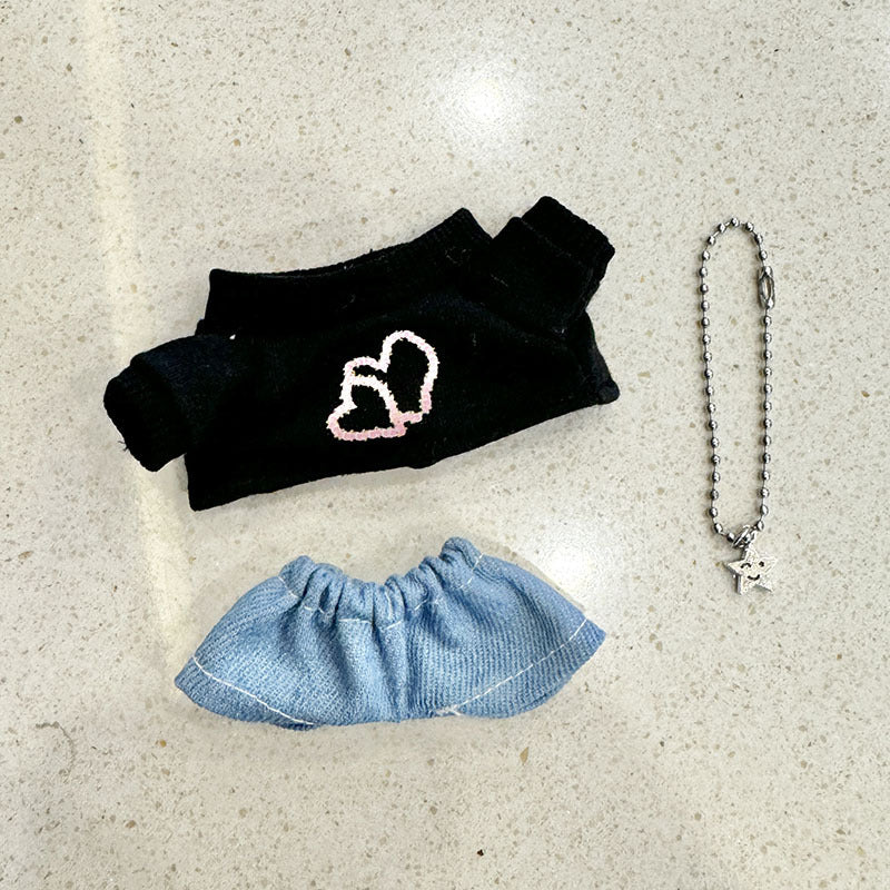 [Clothes only] First and second generation keychain Labubu clothes pendant Labubu cloth for heart-to-heart sweater set