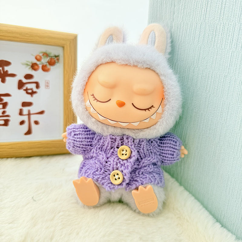 [Clothes only] One, two and three generations of keychains Labubu clothes pendant Labubu baby clothes knitted sweater hat set