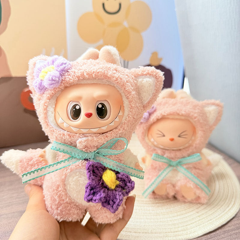 [Clothes only] One, two and three generations of keychains Labubu clothes pendant Labubu baby clothes denim cute dog overalls cute