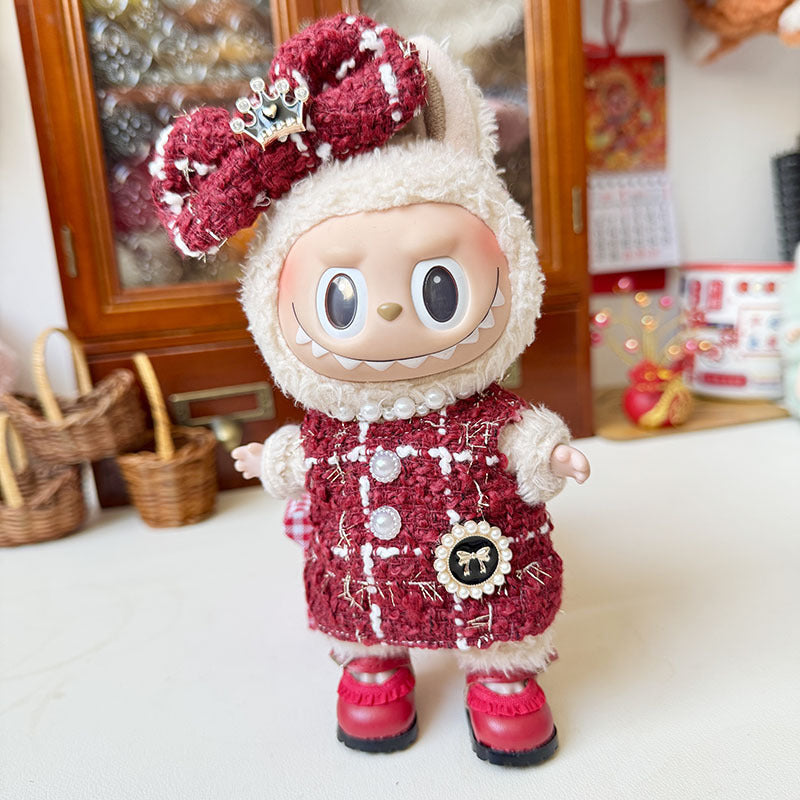 [Clothes only] First and second generation keychain Labubu clothes pendant Labubu crown fragrance set shawl cute