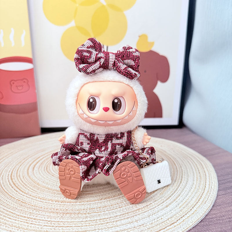 [Clothes only] 17cm Labubuwa clothes LABUBU blind box sitting party one, two, three generations of mystery dress