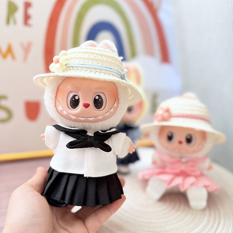 [Clothes only] First and second generation keychain Labubu clothes pendant Labubu baby clothes, earphones plaid picnic clothes.