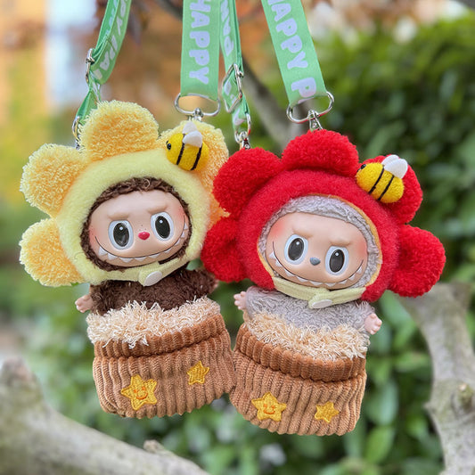 Clothes only] Baby clothes 17cm pendant blind box Labubu clothes Labubu doll for sun flower baby clothes bag