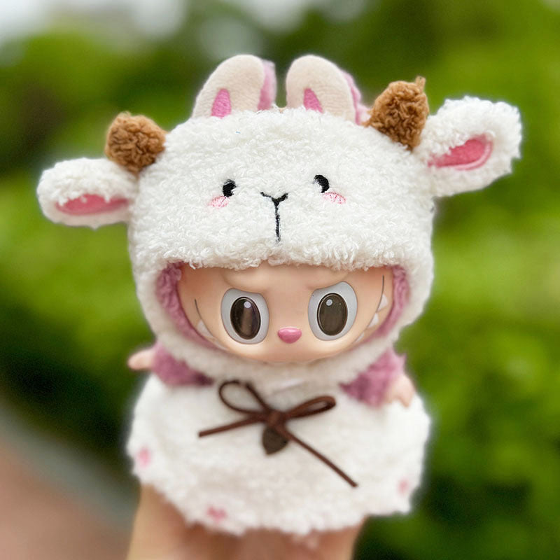 [Clothes only] 17cm Rab cloth with blind box pendant labubu doll pendant little sheep overalls set