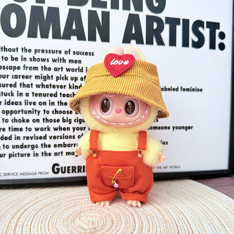 [Clothes only] First and second generation Labubu clothes pendant Labubu sitting baby clothes little craftsman overalls set