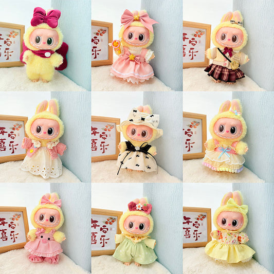 Clothes only] blind box Labubu clothes pendant Labubu baby clothes chess adventure queen baby clothes skirt cute