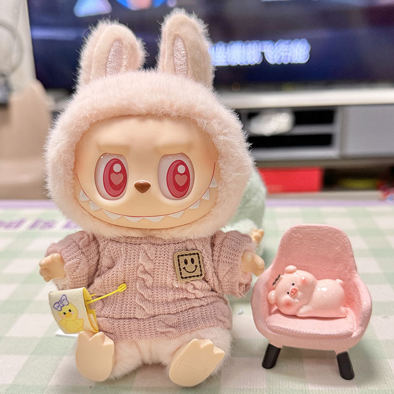 [Clothes only] First/second generation pendant Labubu clothes Labubu clothes sitting party baby clothes simple pin shirt cute