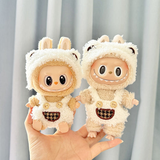 [Clothes only] First and second generation keychain Labubu clothes pendant Labubu baby clothes warm pinch bear set cute