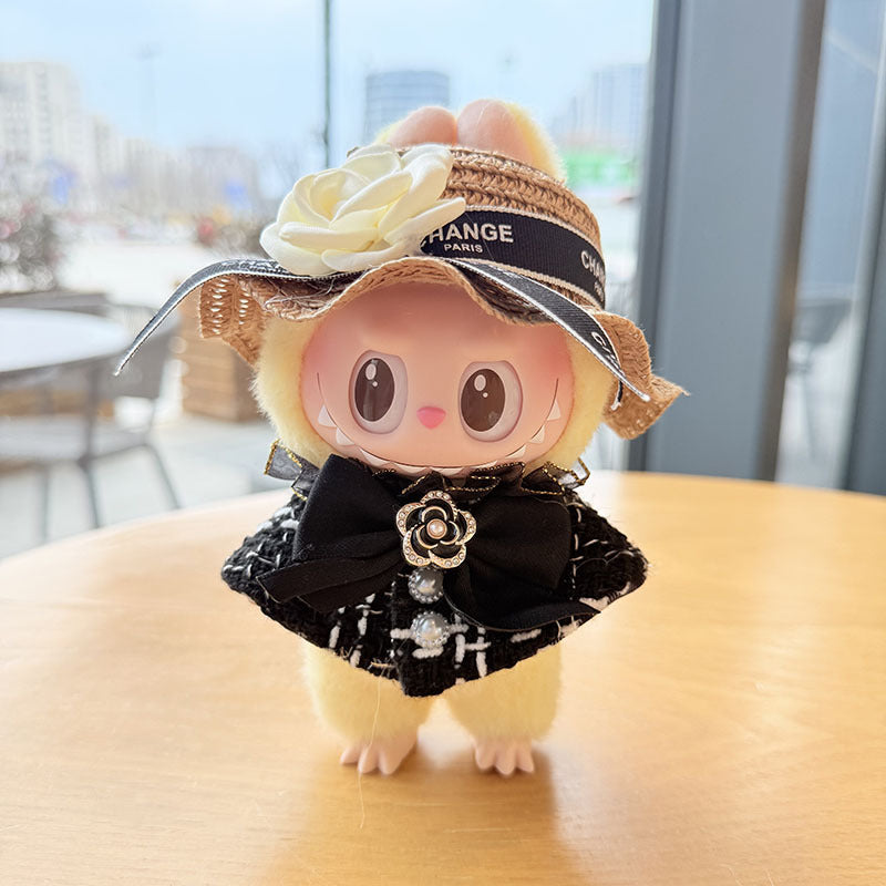 [Clothes only] First and second generation keychain Labubu clothes pendant Labubu pearl style small fragrant skirt women