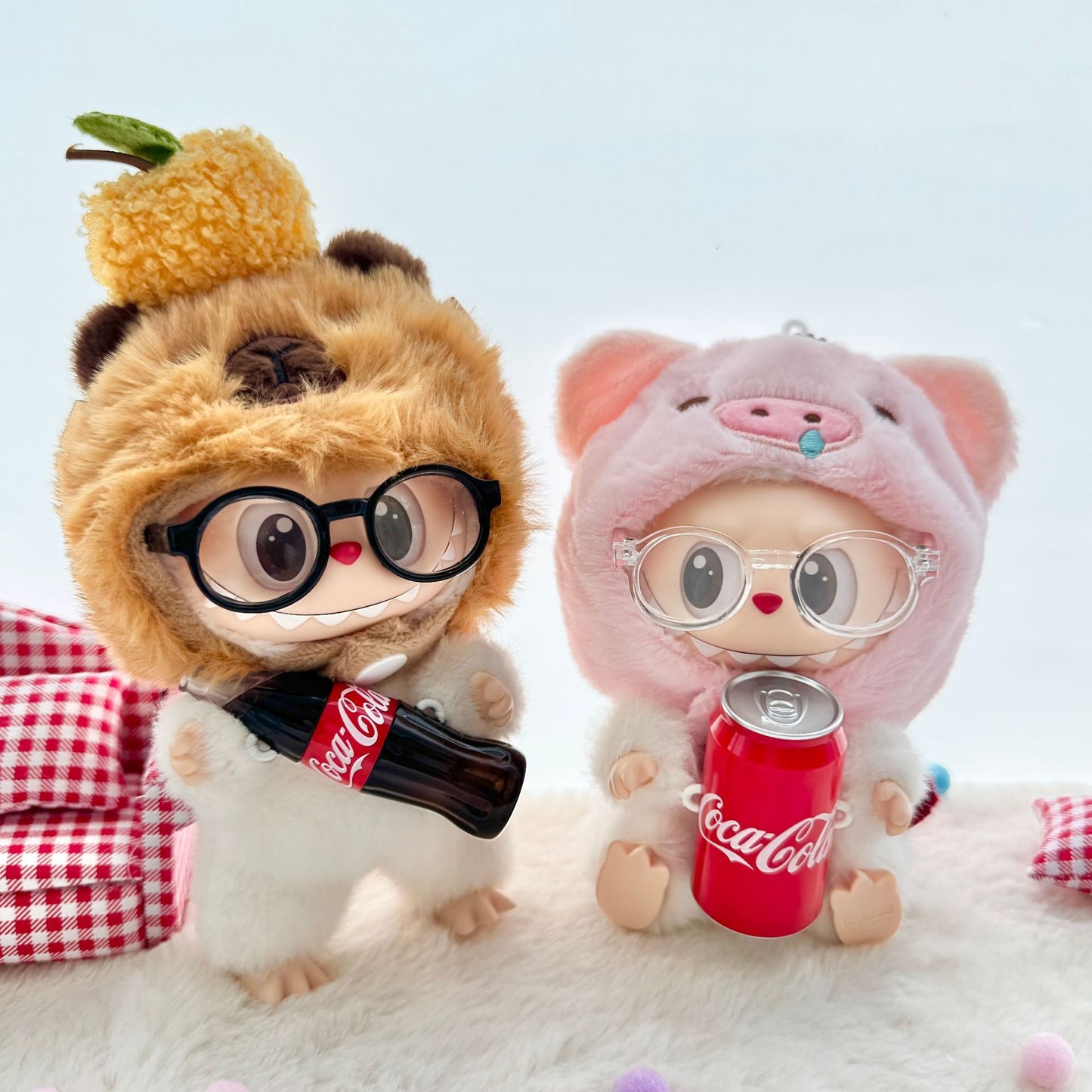 [Clothes only] First and second generation keychain Labubu clothes pendant Labubu Coke Happy Factor New Year set