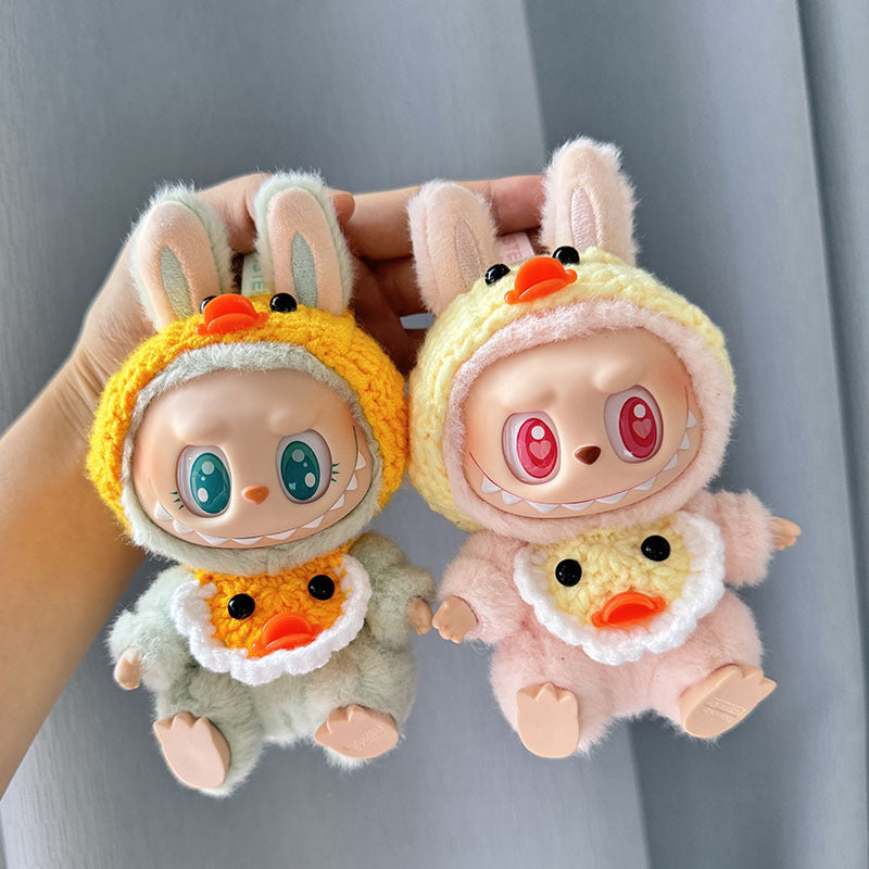 [Clothes only] First and second generation Labubu clothes pendant Labubu sitting party baby clothes hand hook little yellow duck suit
