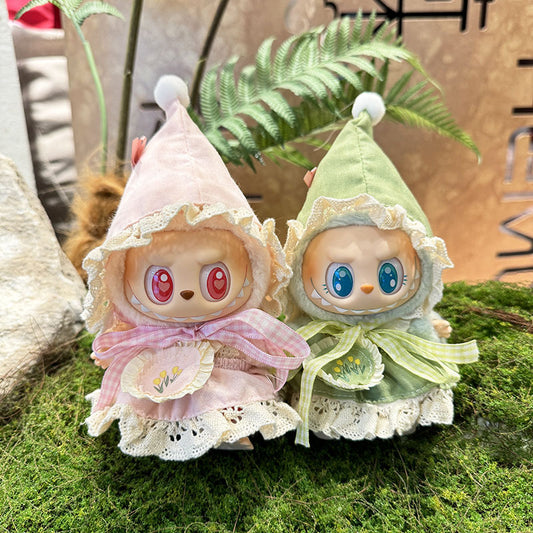 [Clothes only] The first, second and third generations of keychains Labubu clothes pendant Labubu cloth for the elf suit girl's heart