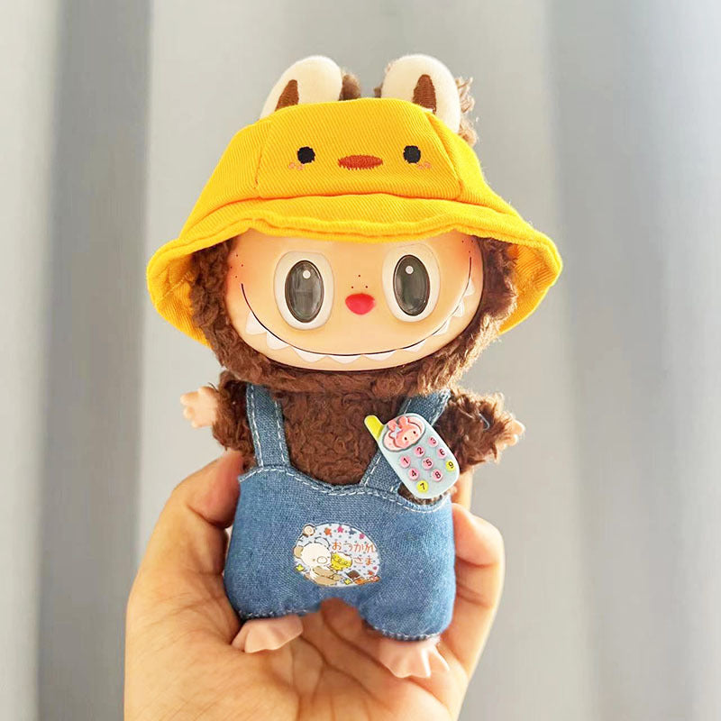 Clothes only] Baby clothes 17cm pendant Labubu clothes Labubu doll with overalls series cute and cute