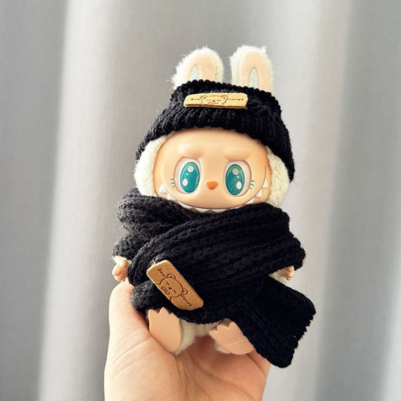 [Clothes only] The first, second and third generation keychain Labubu clothes pendant Labubu baby clothes striped buttons sweater set.