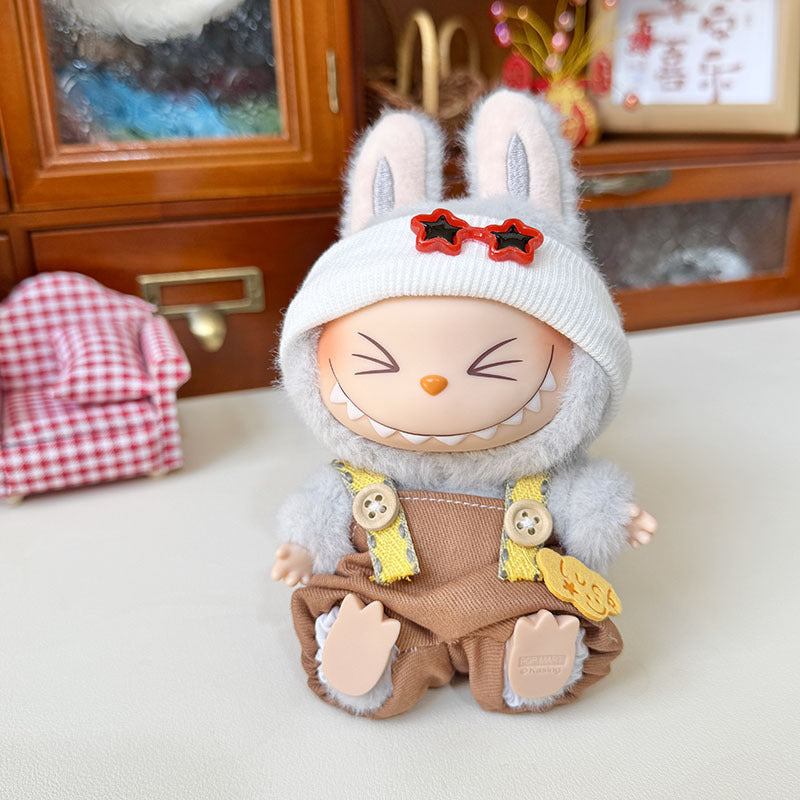 [Clothes only] First and second generation Labubu clothes pendant Labubu sitting party baby clothes luck star overalls