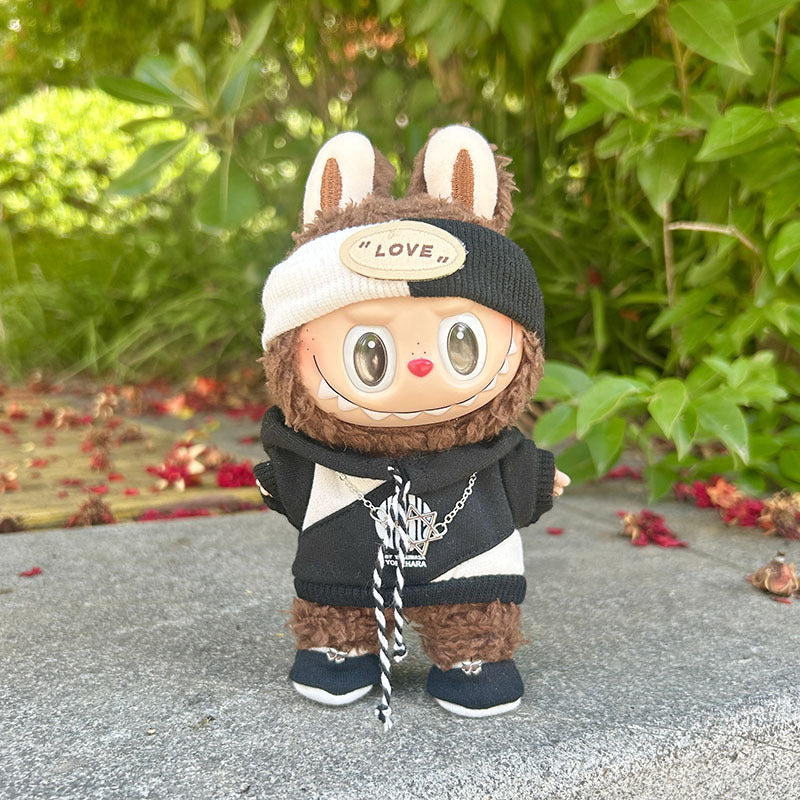 [Clothes only] 17cm labubu cloth blind box pendant doll for trend sweater set cute
