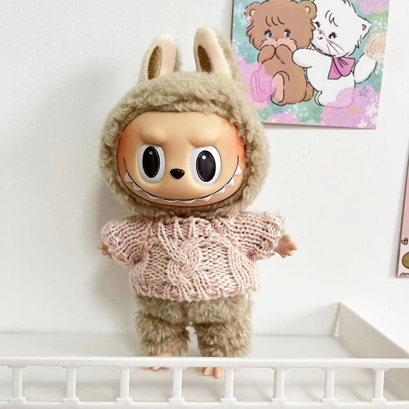 Clothes only] 15cm blind box Macaron Labubu Time to chill pendant doll clothes