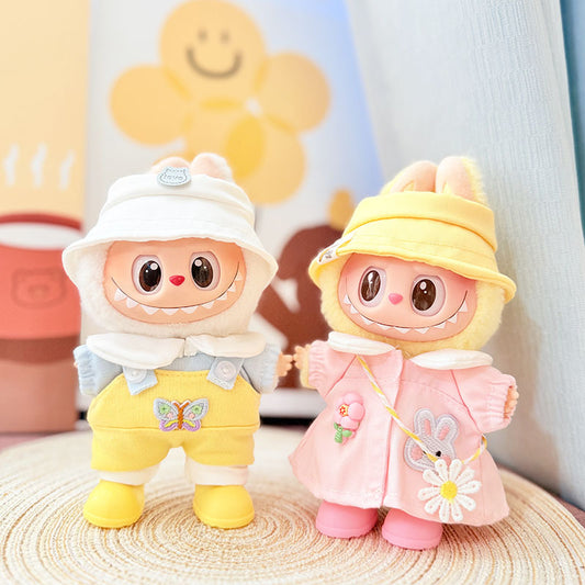 [Clothes only] One, two and three generations Labubu clothes pendant Labubu sitting baby clothes, daisy rabbit travel set