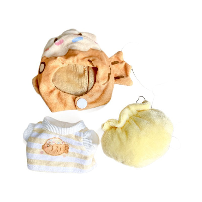 [Clothes only] 17cm keychain Labubu baby clothes blind box Labubu clothes snapper braised bread pants three-piece set
