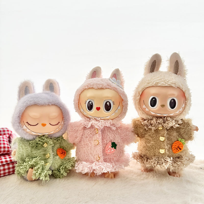 [Clothes only] First and second generation Labubu clothes pendant Labubu sitting party baby clothes candy-colored plush skirt cute