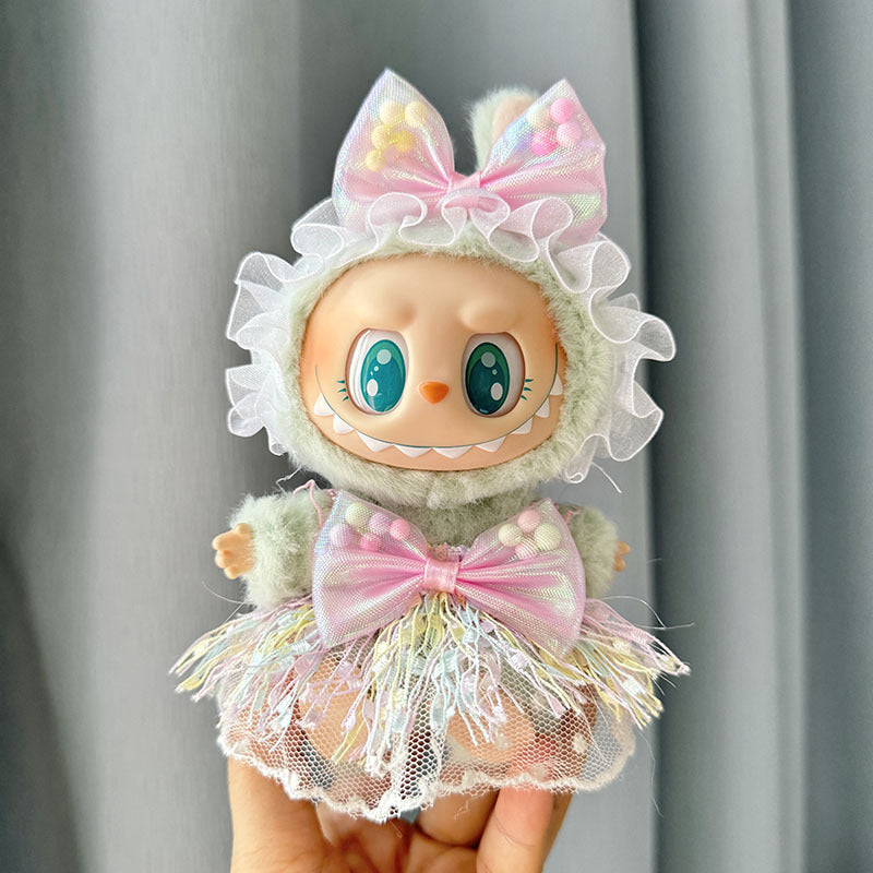 [Clothes only] 1st/2nd generation Labubu clothes pendant Labubu sitting party baby clothes pin rabbit head skirt