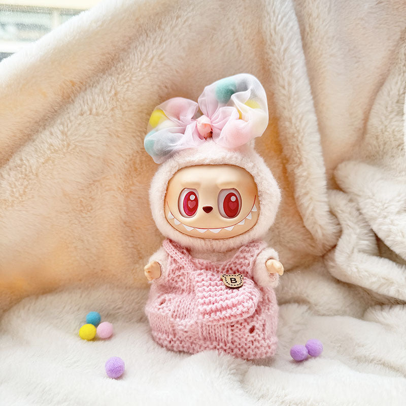 [Clothes only] First and second generation keychain Labubu clothes pendant Labubu sitting party knitted strap skirt