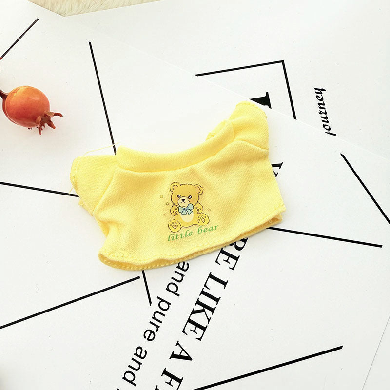 [Clothes only] 17cm pendant, rabub clothes, cat T camellia straw hat set, labubu doll clothes.