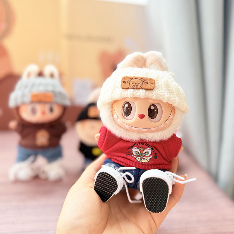 [Clothes only] First and second generation keychain Labubu clothes pendant Labubu baby clothes drinking milk tea bear sweater