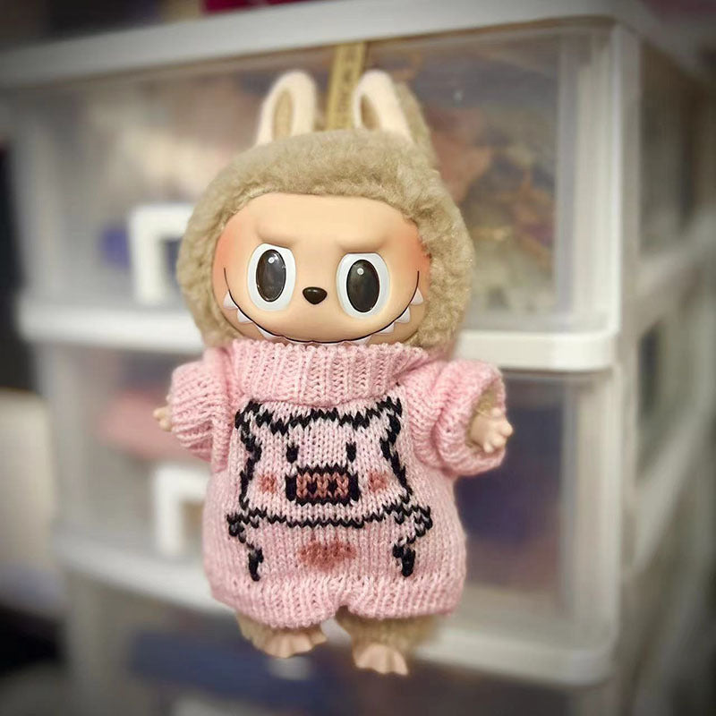 Clothes only] 15cm blind box Macaron Labubu Time to chill pendant doll clothes