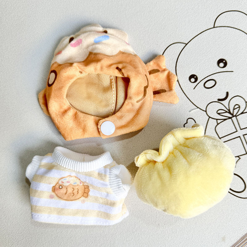 [Clothes only] 17cm keychain Labubu baby clothes blind box Labubu clothes snapper braised bread pants three-piece set