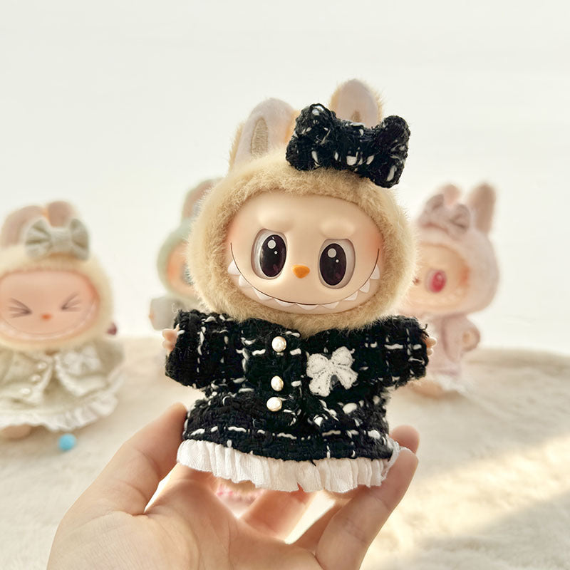 [Clothes only] First and second generation keychain Labubu clothes pendant Labubu baby clothes classic small fragrant skirt set