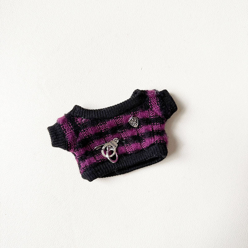 [Clothes only] First and second generation Labubu clothes pendant Labubu sitting party baby clothes handcuffs striped clothes suit